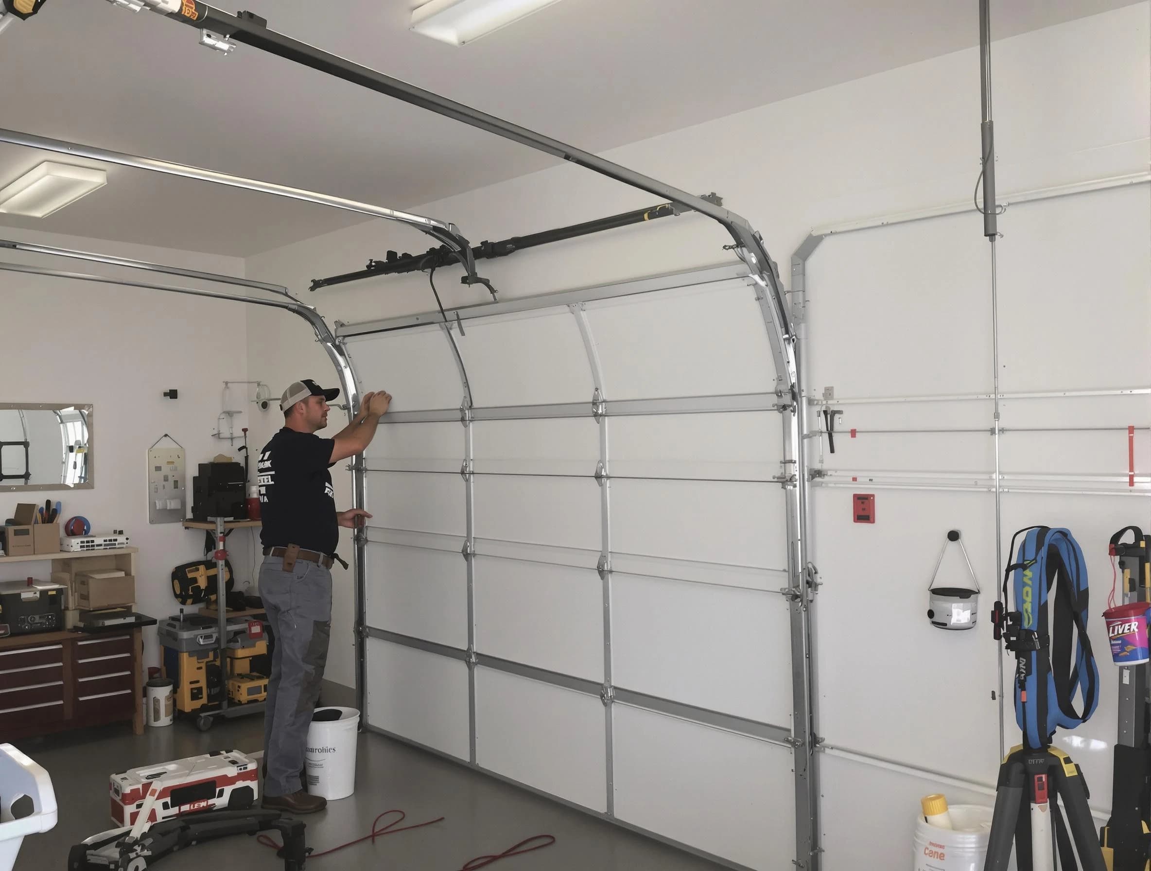 Goodyear Garage Door Repair team installing new garage door in Goodyear