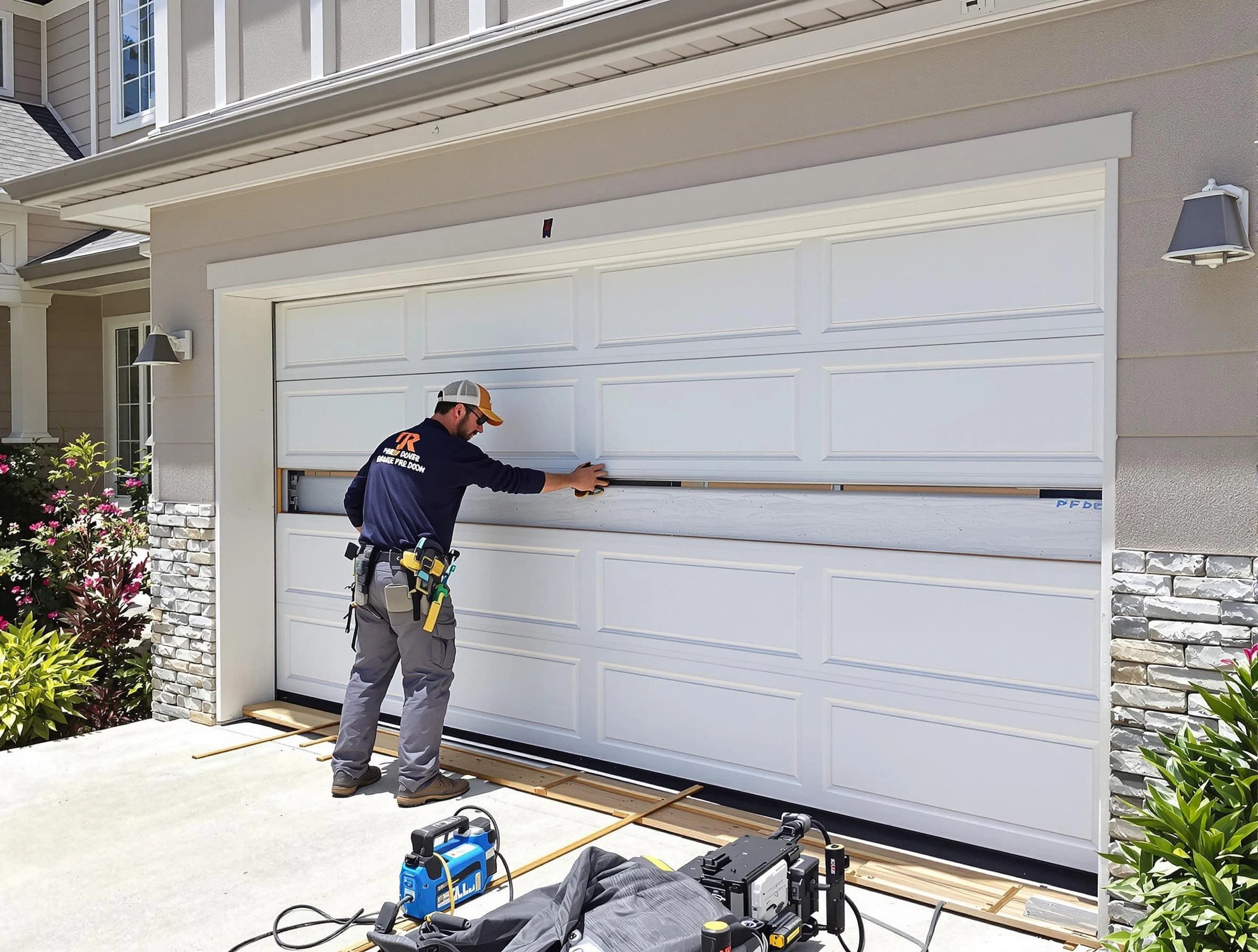 Goodyear Garage Door Repair team performing complete garage door replacement at Goodyear residence