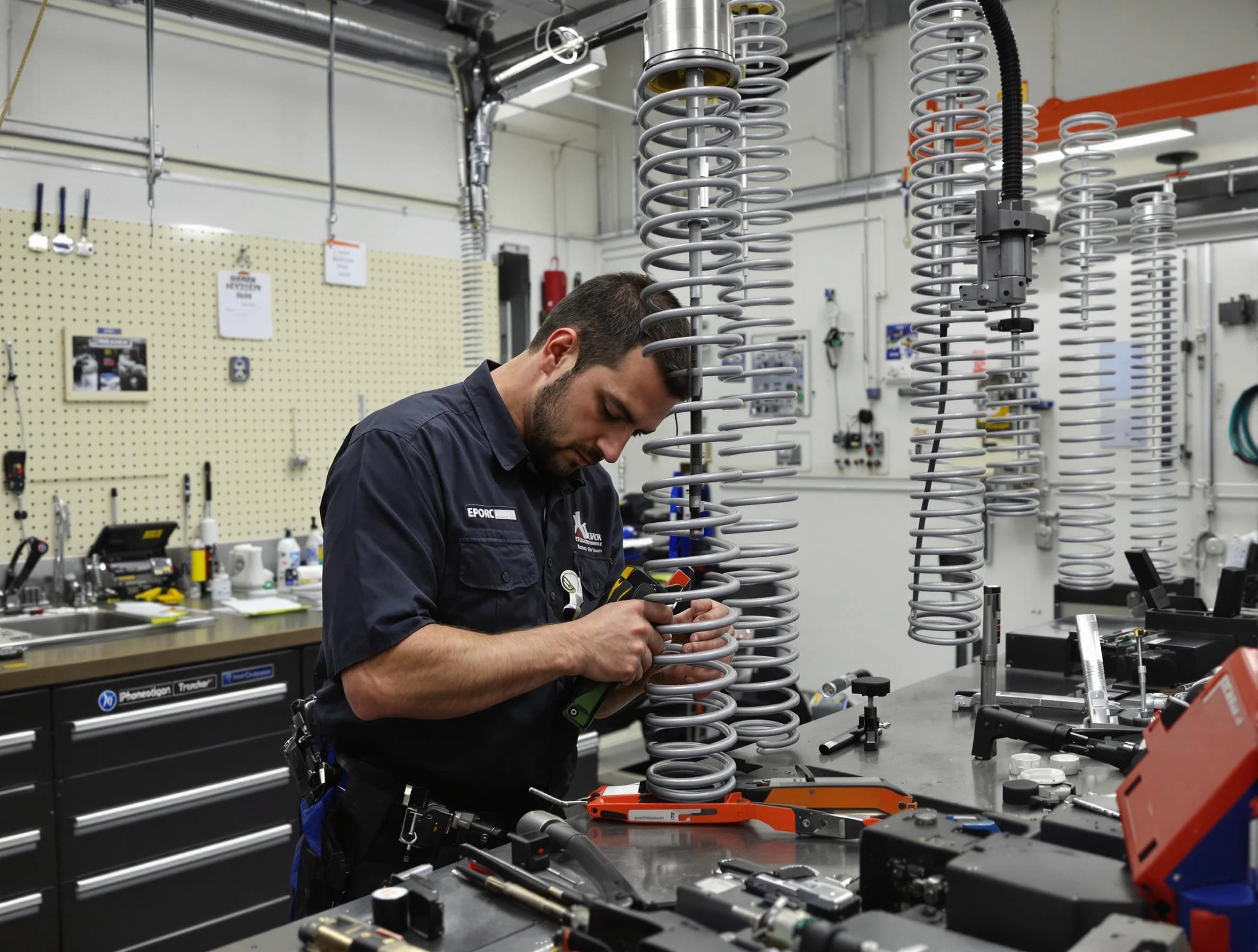 Goodyear Garage Door Repair technician performing spring repair in Goodyear