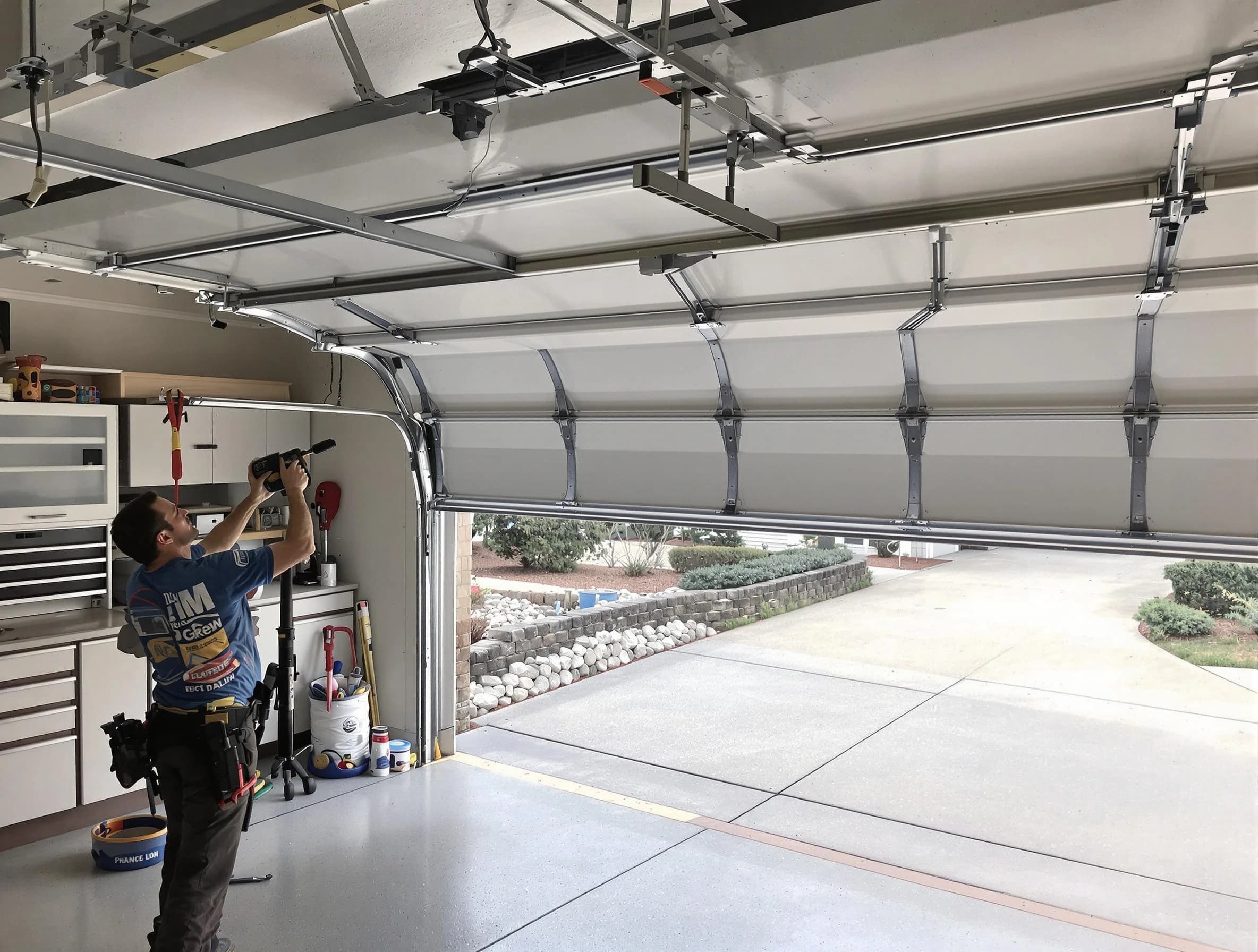 Garage door track repair service by Goodyear Garage Door Repair in Goodyear